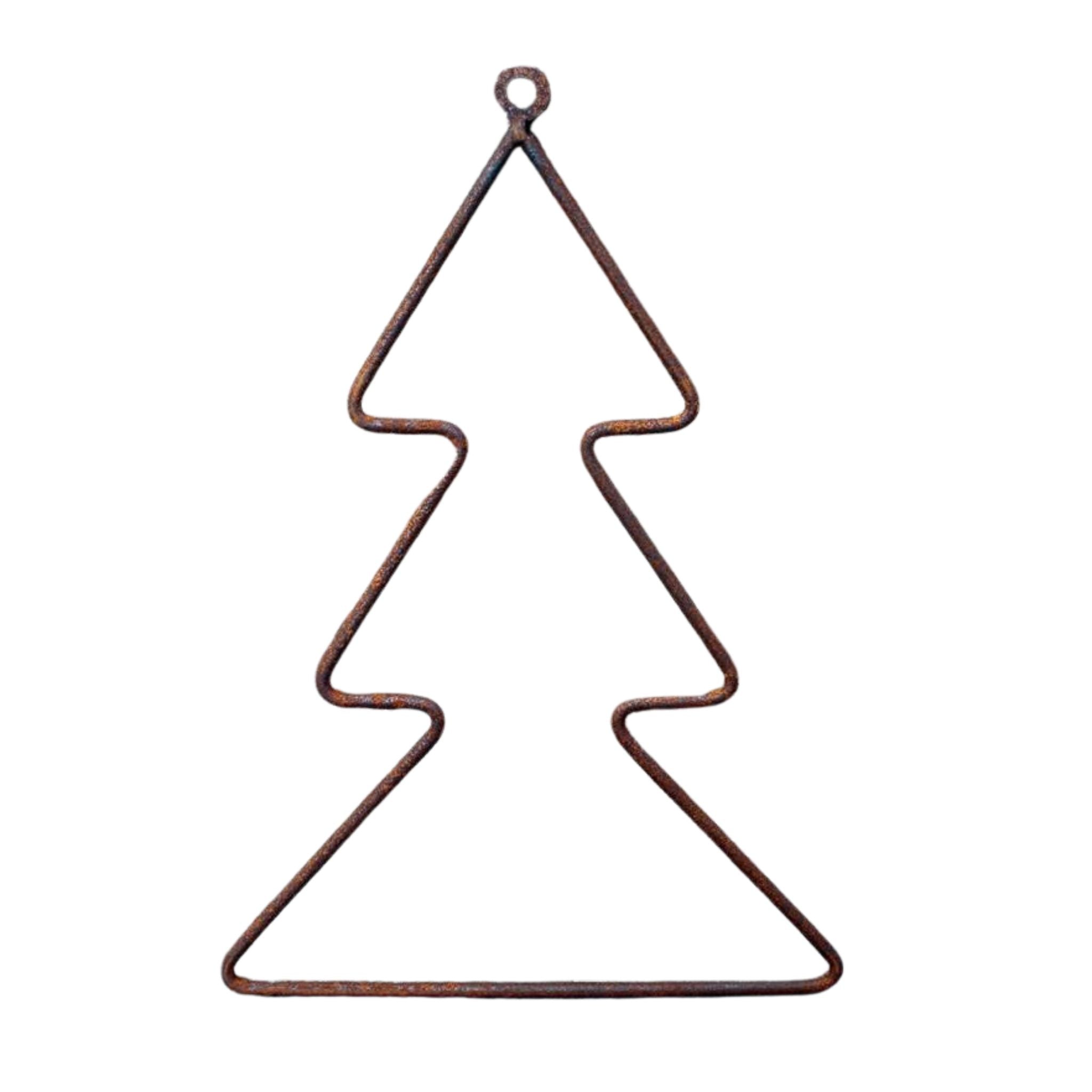 Tannenbaum zum Hängen Edelrost Eisen Landhausstil 35x24cm
