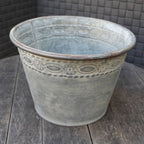 Zink Pflanzkübel Relief-Rand Vintage-Stil 22cm