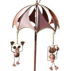 Rost Windspiel Katz' und Maus Gartendeko Gartenstecker