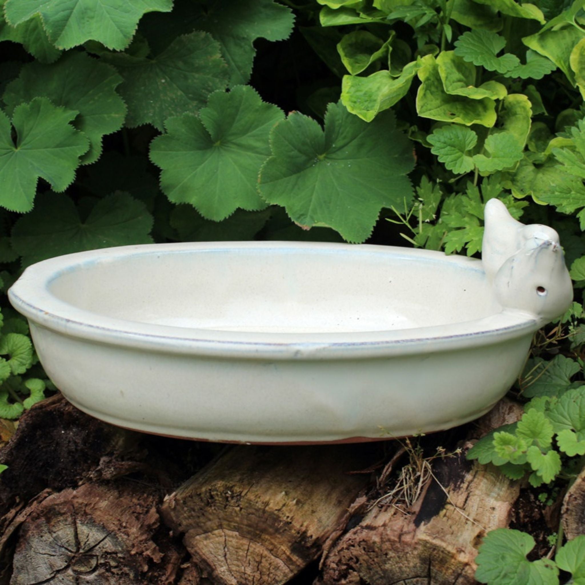 Vogelbad Keramik oval
