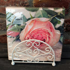 Serviettenhalter Shabby Weiß Metall Rustikal