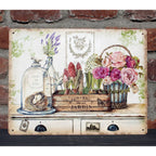 Shabby Blechschild Mon jardin Wanddeko 33 x 25 cm Vintage
