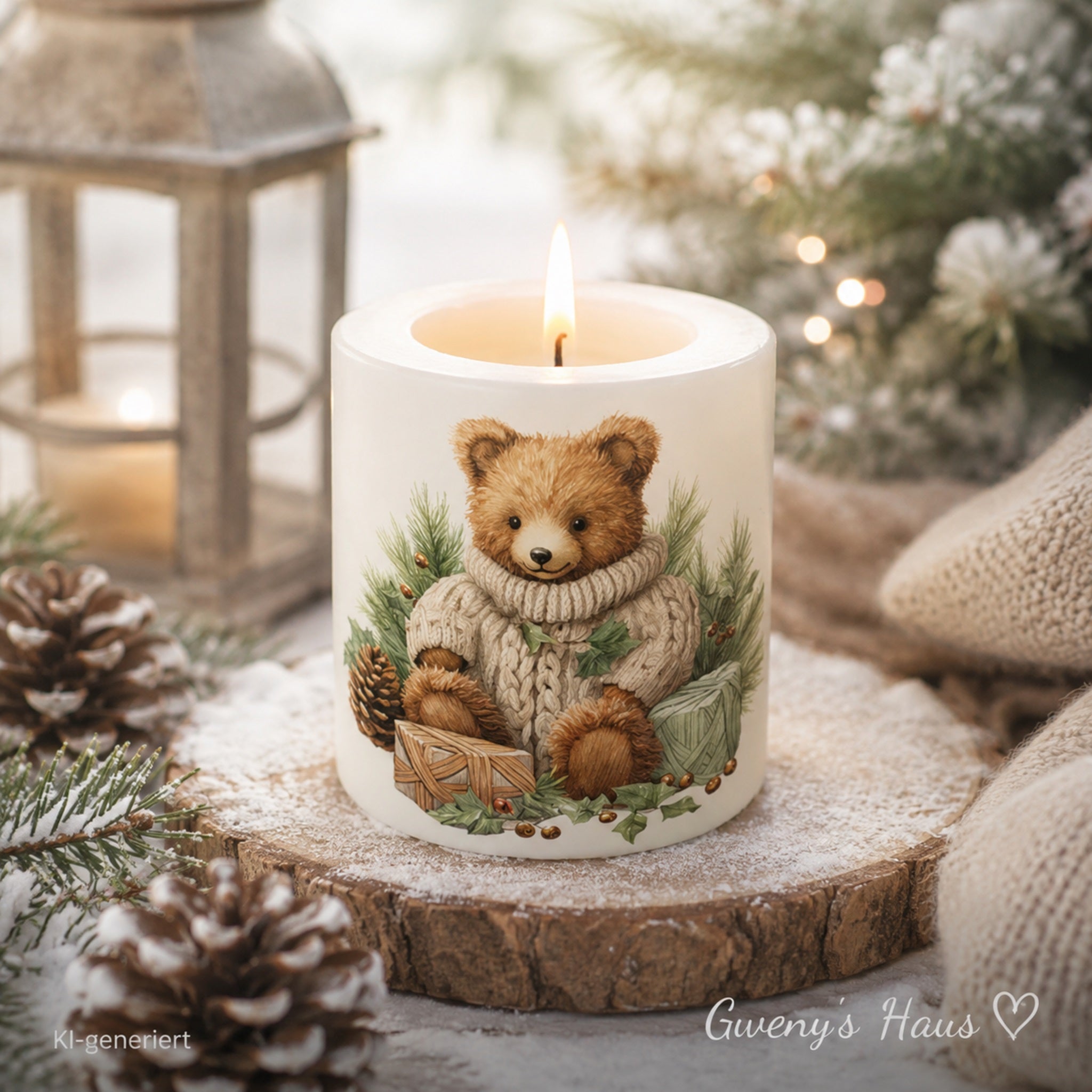 Kerze groß Teddybär