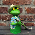 Zaunhocker Gärtner Frosch Rechen