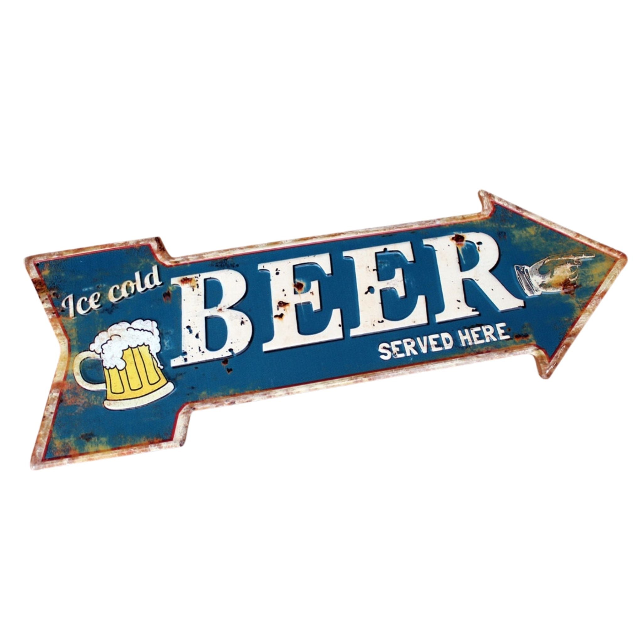 Blechschild Bier groß Dekoschild L 50 cm Wanddeko Gartendeko