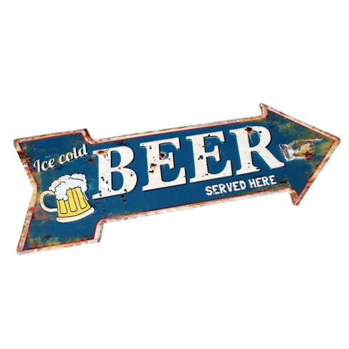 Blechschild Bier groß Dekoschild L 50 cm Wanddeko Gartendeko