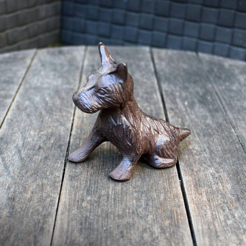 Dekofigur Hund sitzend Gusseisen