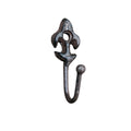 Mini-Wandhaken „Französische Lilie“ – Gusseisen, antikbraun
