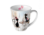 Porzellan Tasse Katzen in Paris Landhaus Stil 0,4L