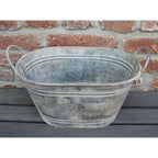 Zink Pflanzkübel Vintage mit Griffen 37cm