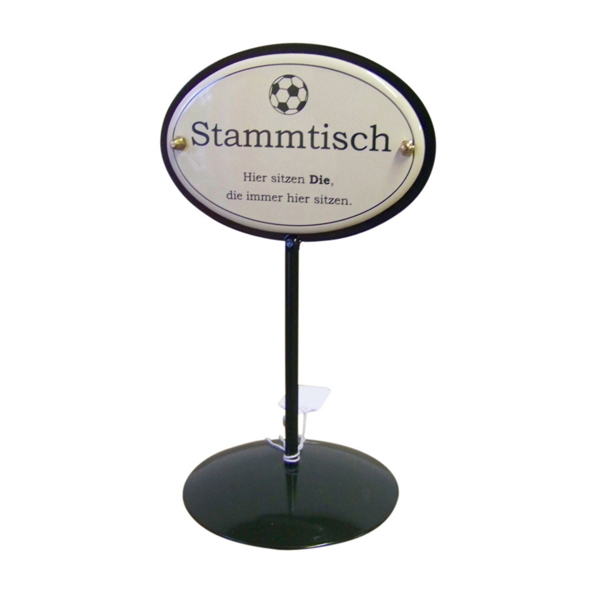 Emaille Stammtisch Tischständer Fußball im Retro-Look