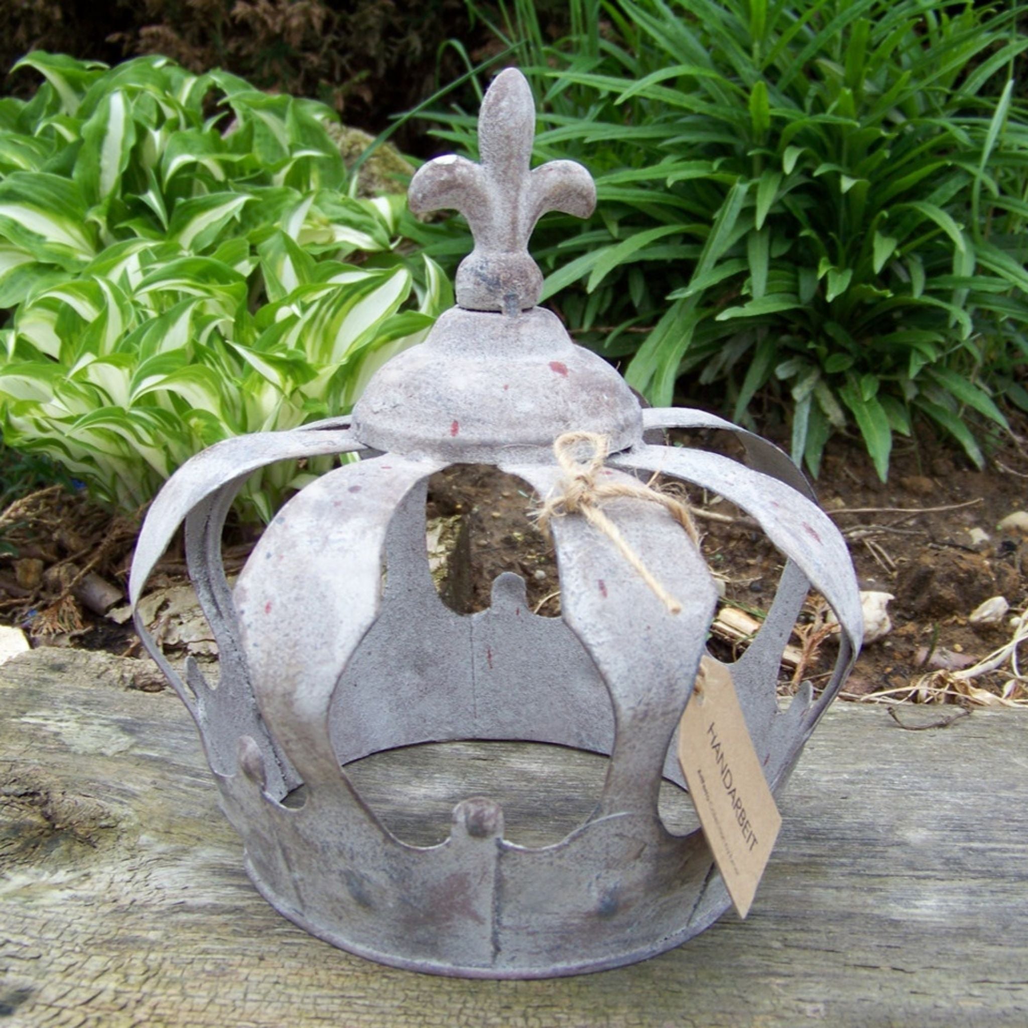 Deko Krone Metall Shabby Look Gartenkrone 24cm