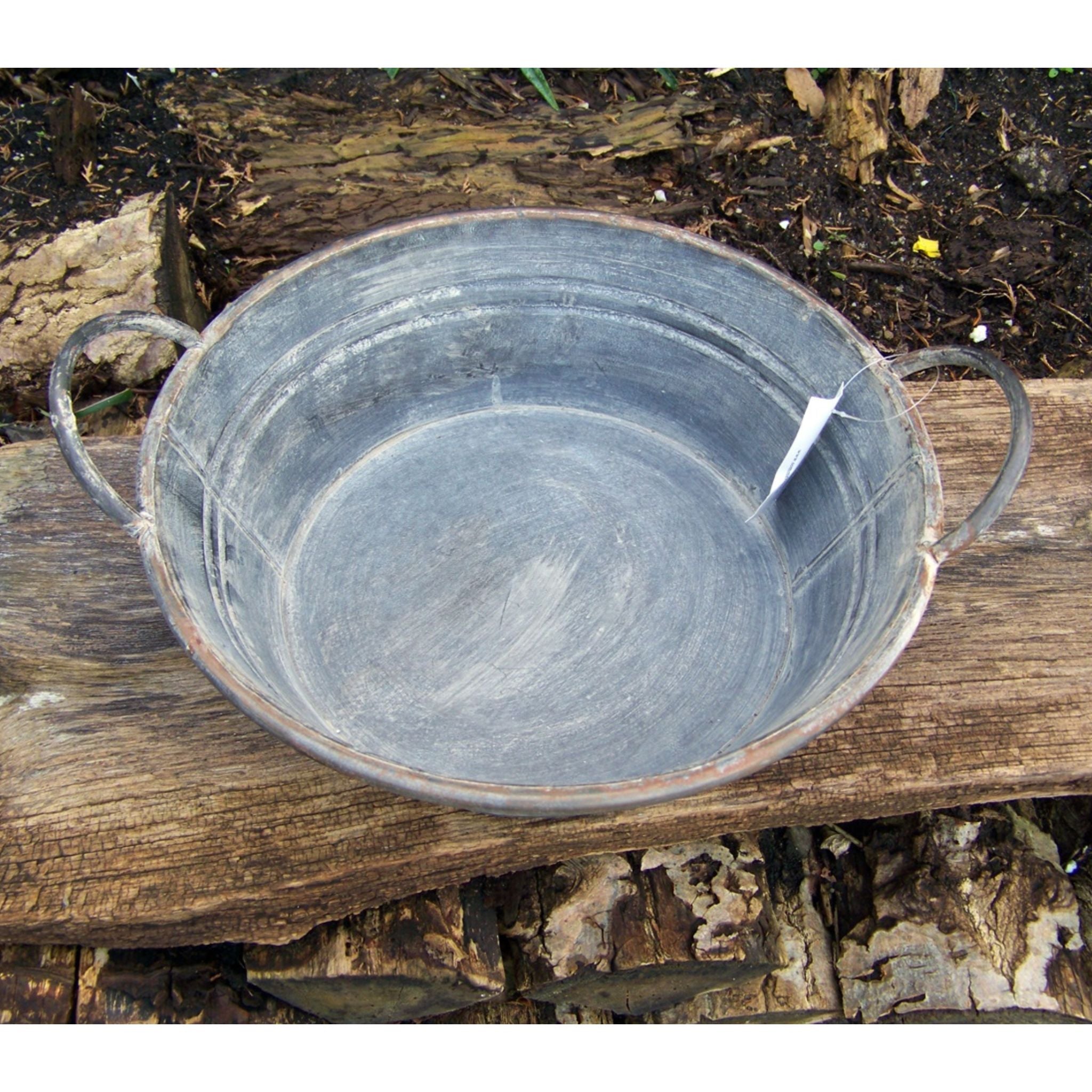 Dekoschale Zink mit Griffen