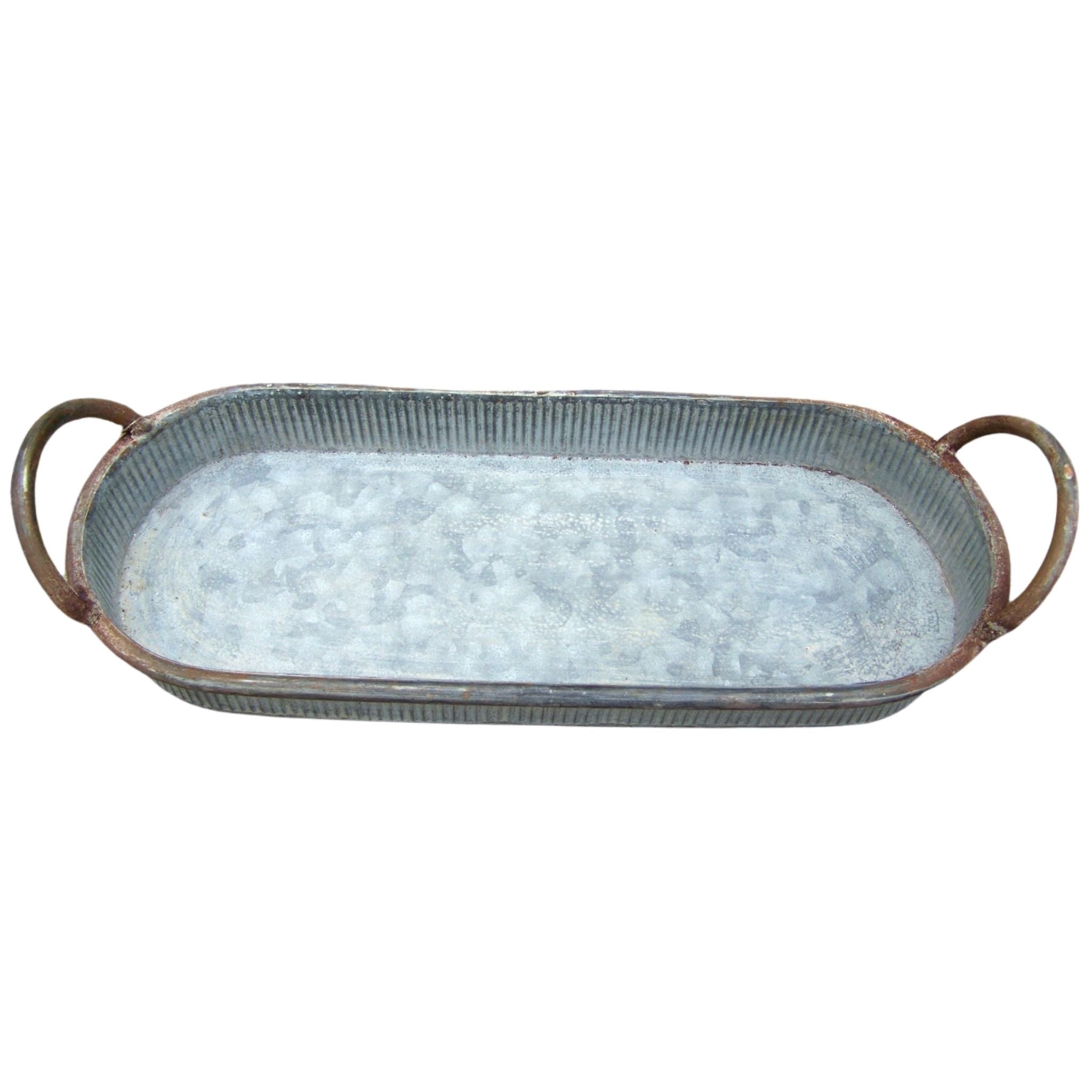 Zink Kerzenteller Tablett NEU Kerzenhalter Tischdeko L35cm