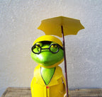 Zaunhocker Frosch mit Schirm