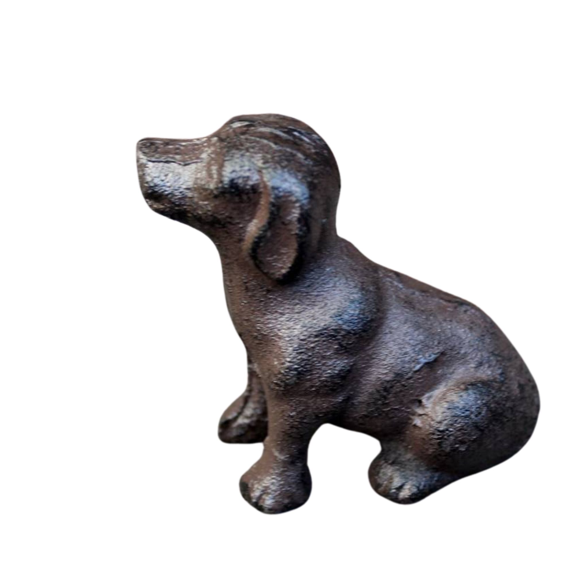 Dekofigur Hund antikbraun