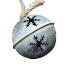 Zinkglocke Schelle mit Schneeflocken zum Aufhängen 10 cm