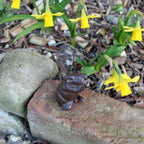 Gartenfigur Maus sitzend Gusseisen