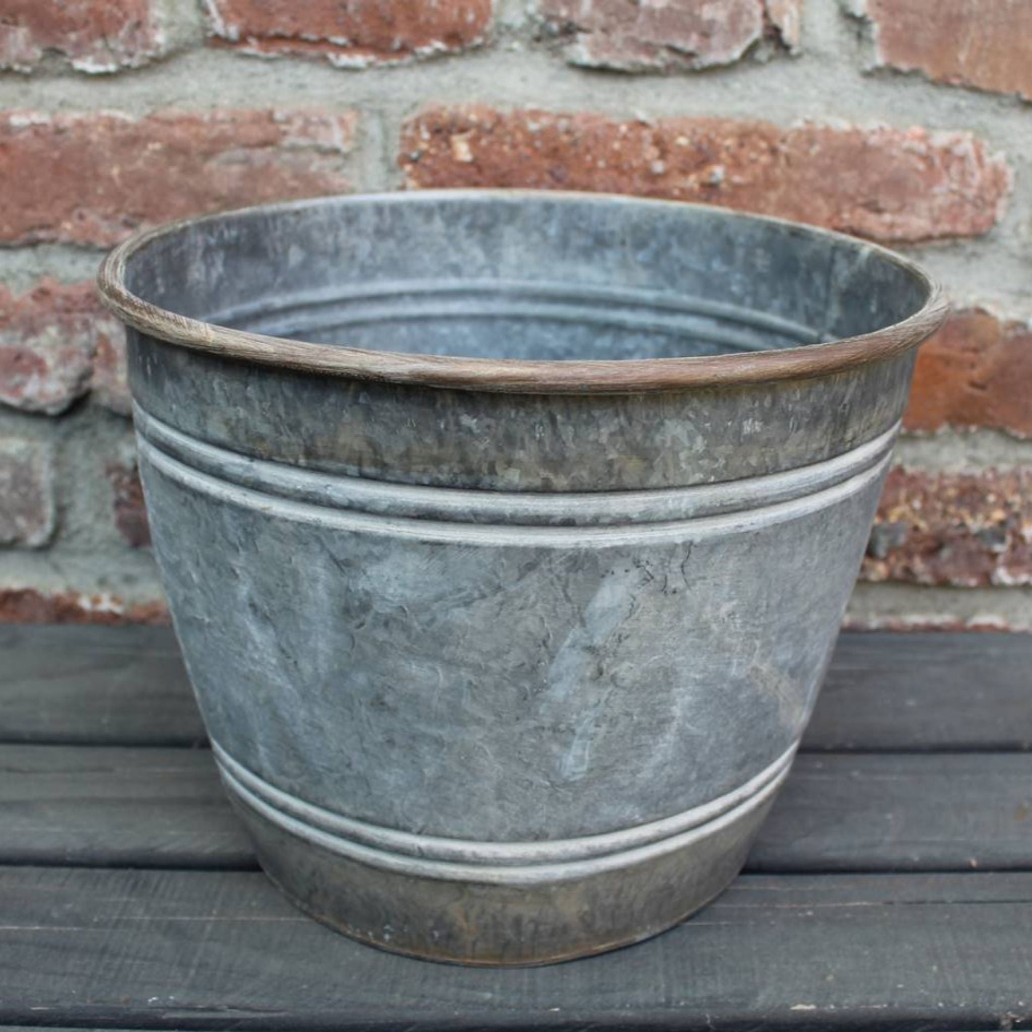 Zink Pflanztopf Vintage Landhaus Stil H21cm