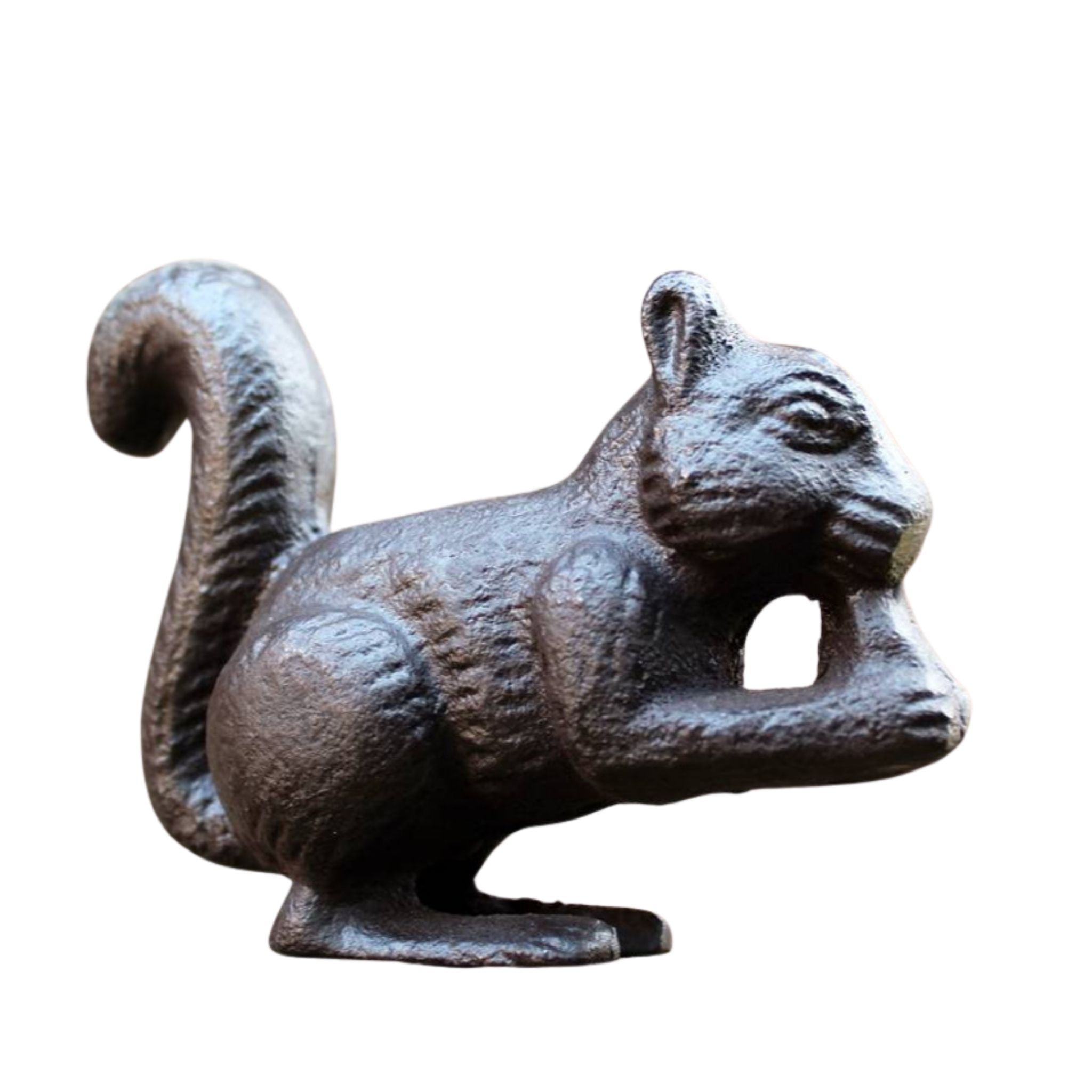 Gusseisen Eichhörnchen Gartenfigur Antikbraun Landhaus 13,5 cm