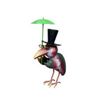 Rabe Gartenfigur mit Schirm Metallfigur 27cm