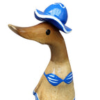 Dekofigur Bade-Ente im Bikini Bambus 27,5 cm