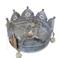 Metall Krone Tablett Shabby Chic grau 27cm