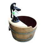 Weinfass Wasserspiel m. Pitcherpumpe natur