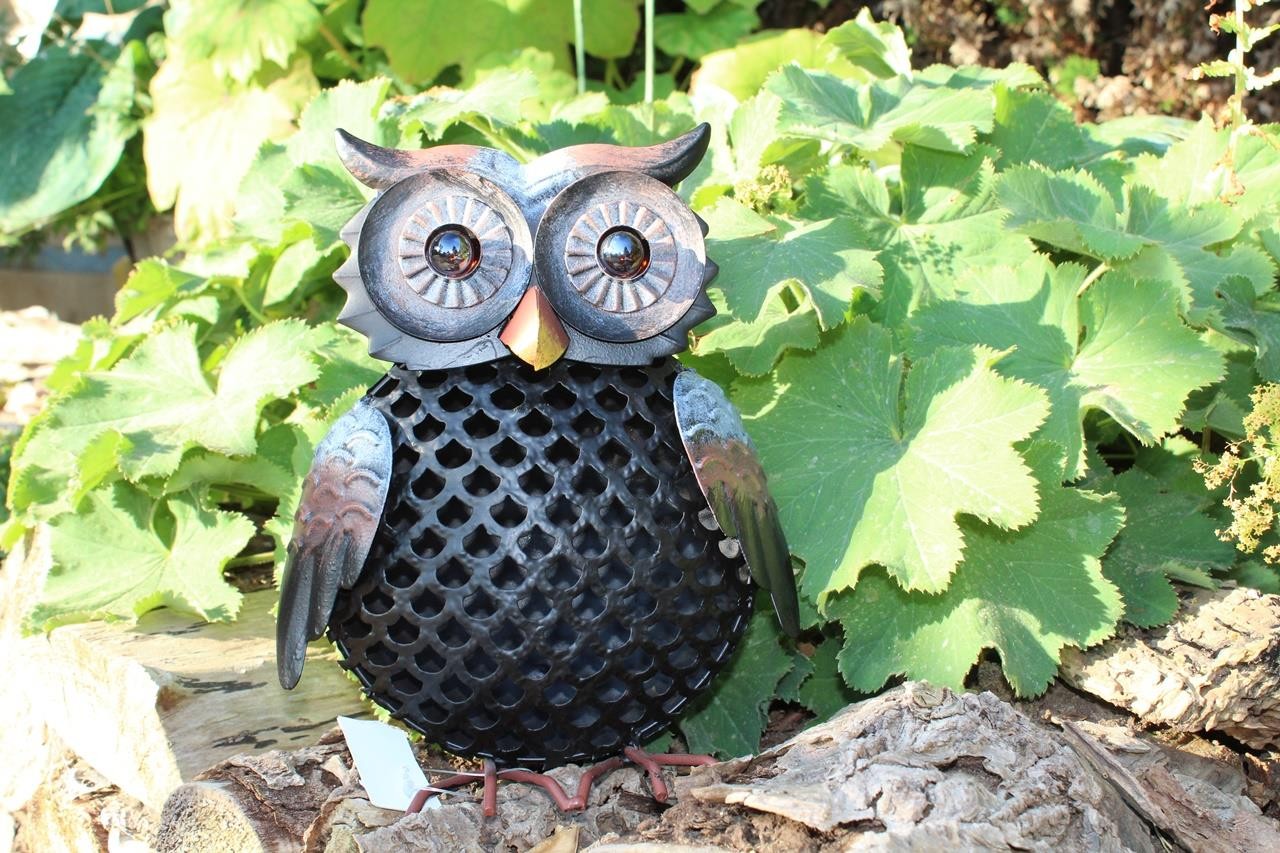 Gartenfigur Eule Metall