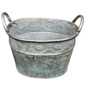 Blumentopf Metall oval