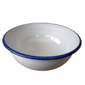 Emaille Schüssel Weiß Blau XXL im Landhausstil 36cm