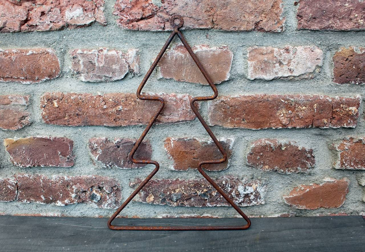 Tannenbaum zum Hängen Edelrost Eisen Landhausstil 35x24cm