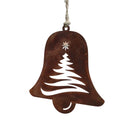 Christbaumschmuck Glocke aus Edelrost mit Tannenbaum 12,5 cm