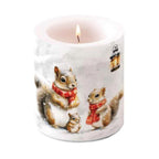 Kerze groß Eichhörnchen Familie Landhausstil