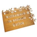 Rostschild Willkommen Garten