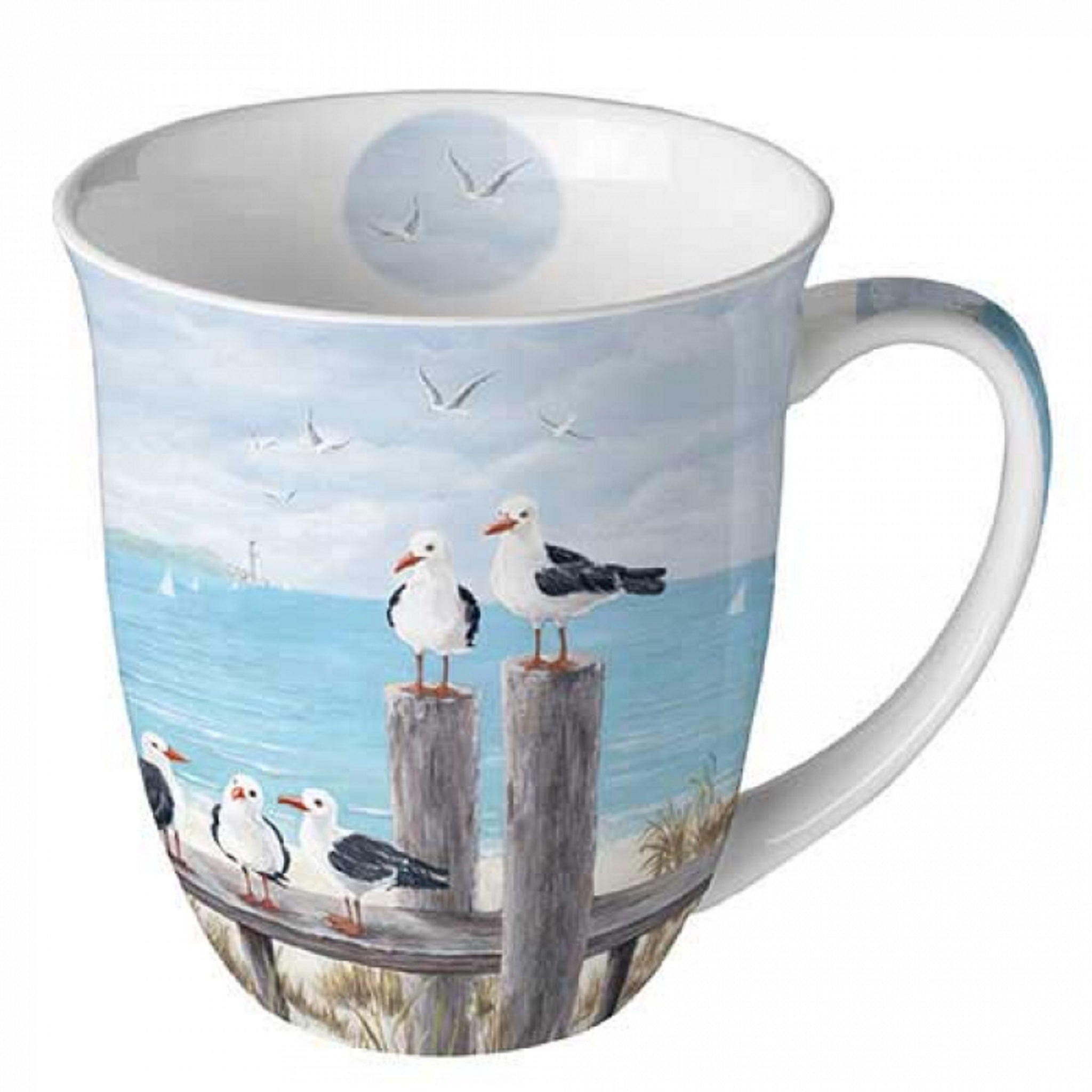 Porzellan Tasse Möwen am Meer Maritimer Stil 0,4L
