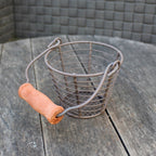Mini Drahtkorb Rustikal mit Holzgriff Landhausstil H7 cm
