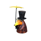 Rabe Zaunhocker mit Schirm Metallfigur Landhaus-Stil 17cm
