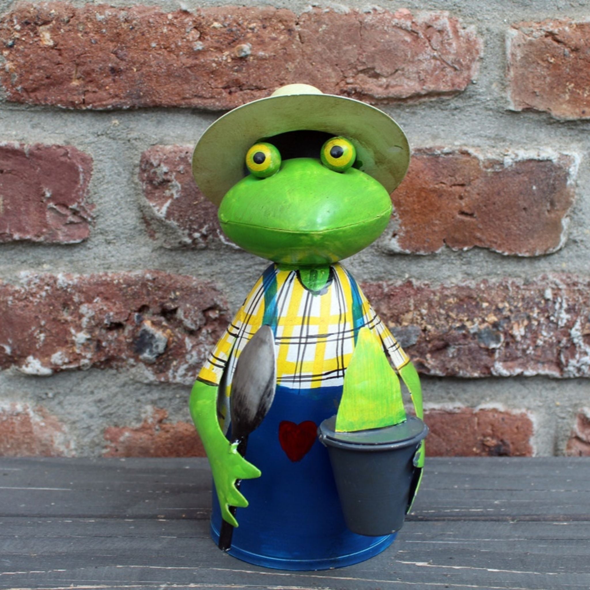 Zaunhocker Gärtner Frosch Pflanze H23cm Landhausstil