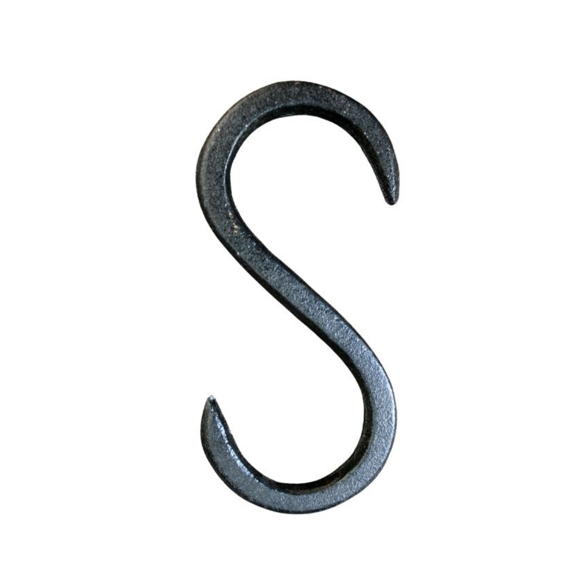 S Haken Gusseisen antikschwarz 10 cm