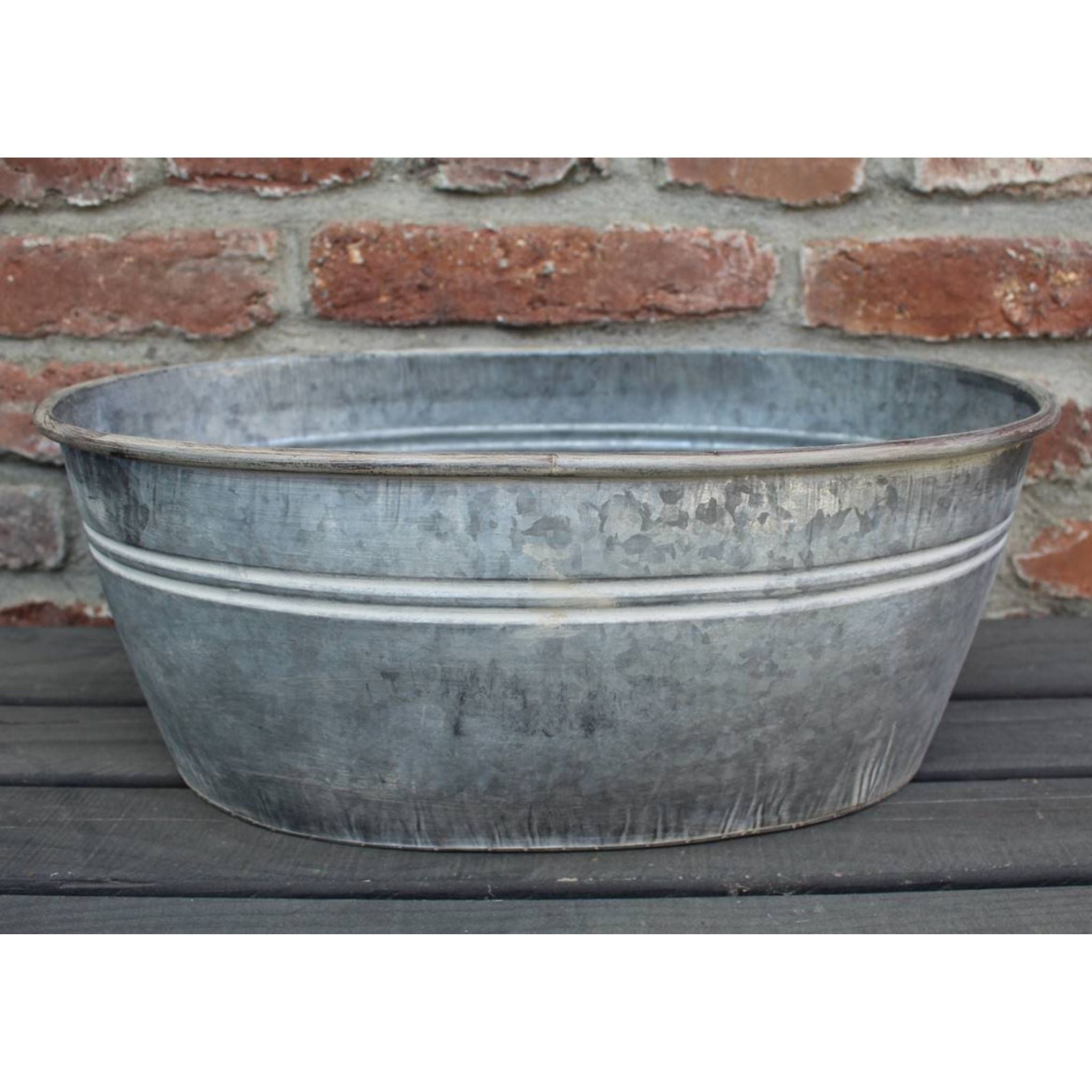 Zink Pflanzkübel bauchig Vintage Pflanzschale L44cm
