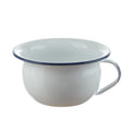 Emaille Nachttopf Weiß Blau im Nostalgie-Stil 18cm