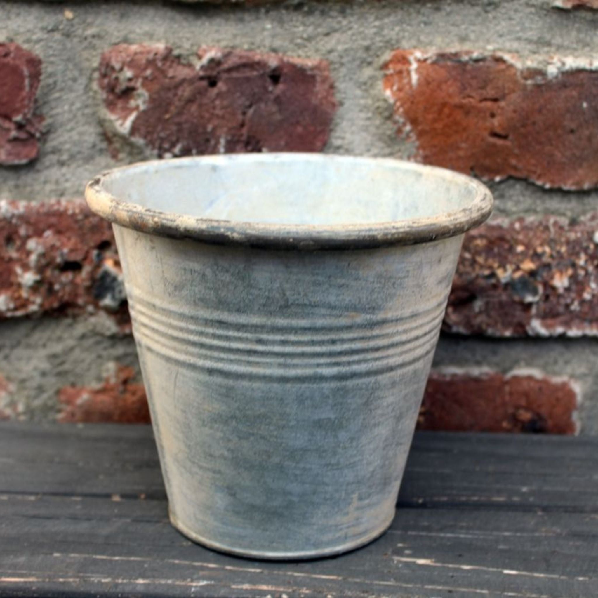 Blumentopf Zink Streifen M