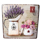 Shabby Blechschild Blumen Kannen Rosen Lavendel 30x30cm