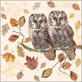 20 Servietten Eulen Paar Herbst Landhausstil 33x33cm