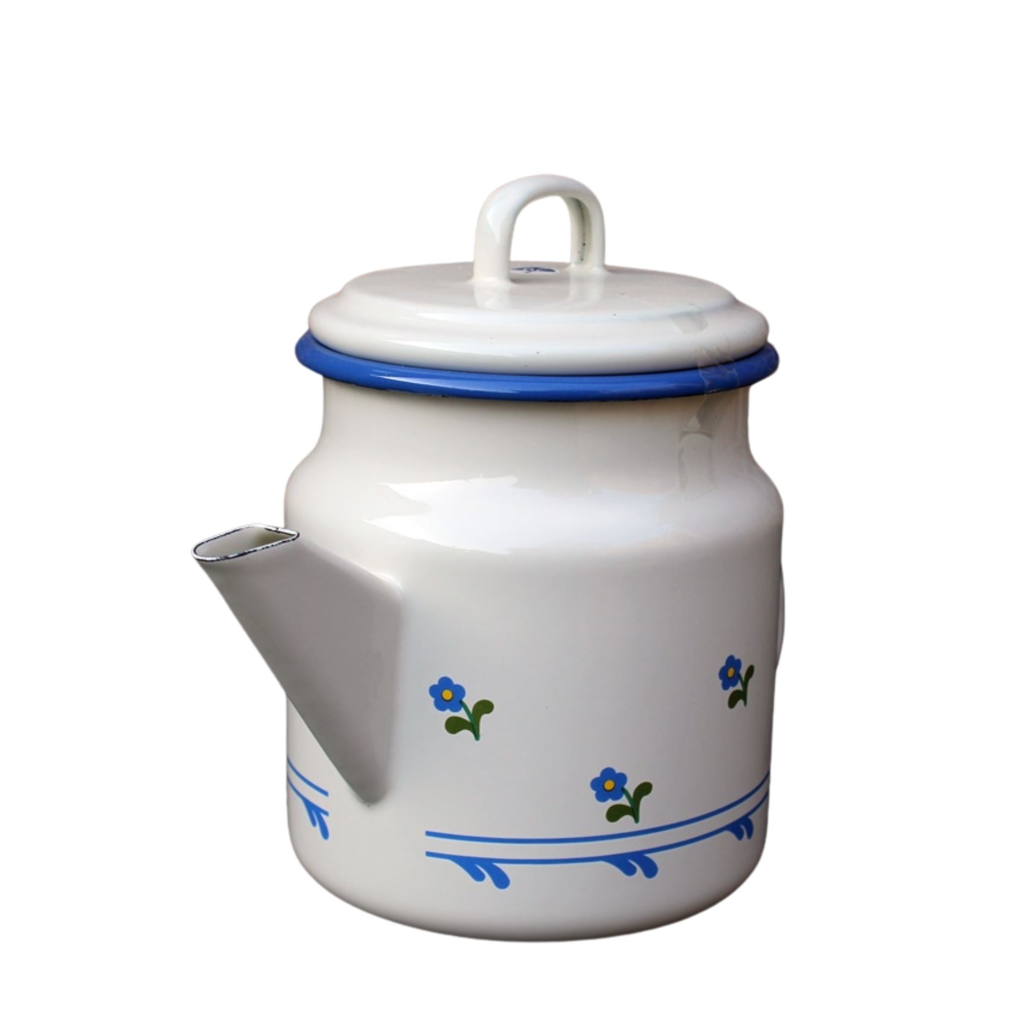Emaille Teekanne Blümchen im Landhausstil 1,0L