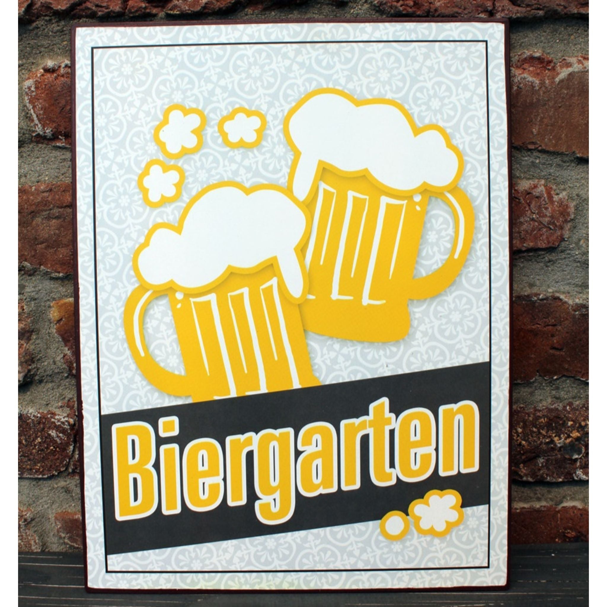 Metallschild Biergarten Wanddeko Dekoschild 35x26cm