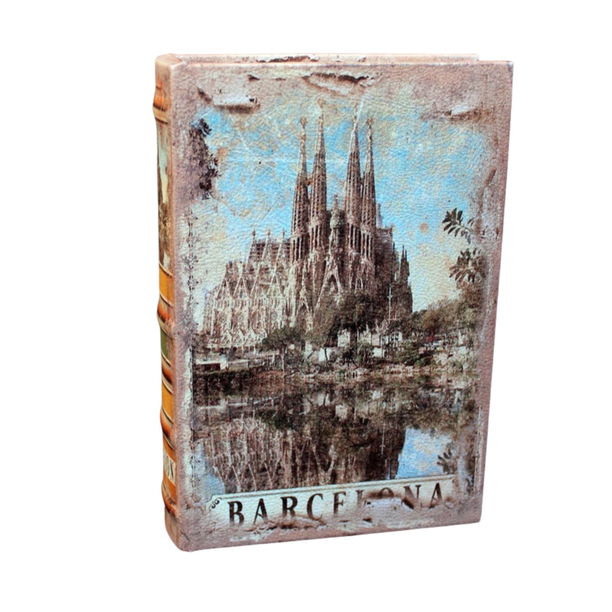 Nostalgie Buchversteck Barcelona Buchsafe Aufbewahrung Spanien Buchtresor Shabby