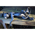Dekofigur Katze schlafend Vintage-Anthrazit 36 cm