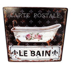 Shabby Blechschild Badewanne Antikstil Bad Retro Le Bain